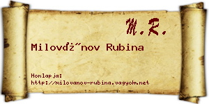 Milovánov Rubina névjegykártya